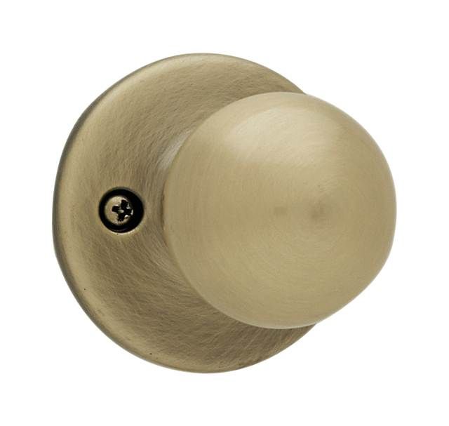 Kwikset 488P-5 Polo Knob Half Dummy Lock Antique Brass Finish
