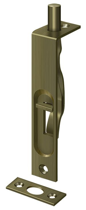 Deltana 4FBS5 4" Flush Bolt; Heavy Duty; Antique Brass Finish