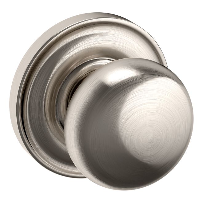 Baldwin 5000056IDM Preconfigured 5000 2" Baltimore Knob with 5048 Rose Half Dummy Lock Lifetime Satin Nickel Finish