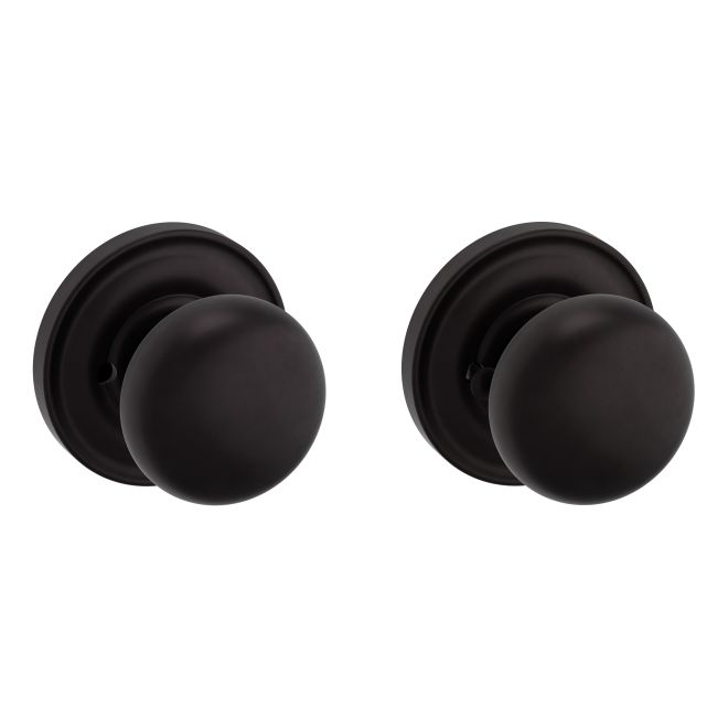 Baldwin 5000102PRIV Preconfigured 5000 2" Baltimore Knob with 5148 Rose Privacy Lock with 2-3/8" Backset and Full Lip Strike Oil Rubbed Bronze Finish - Baldwin Quickship Item *