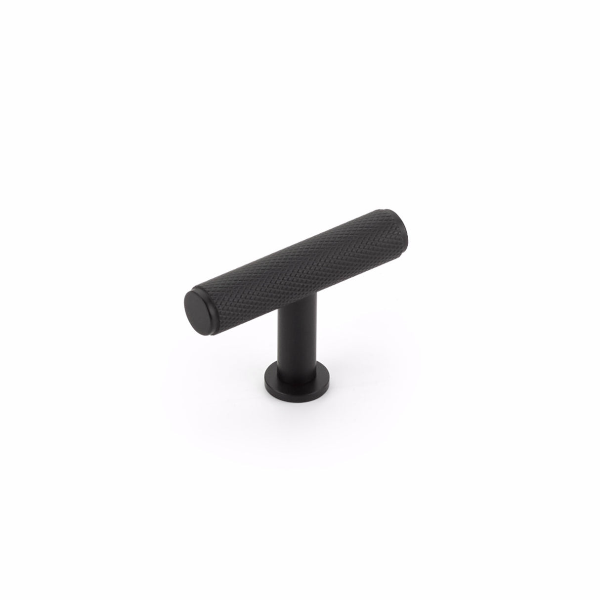 Schaub 5001-MB 2" Center to Center Pub House Knurled T Cabinet Knob Matte Black Finish