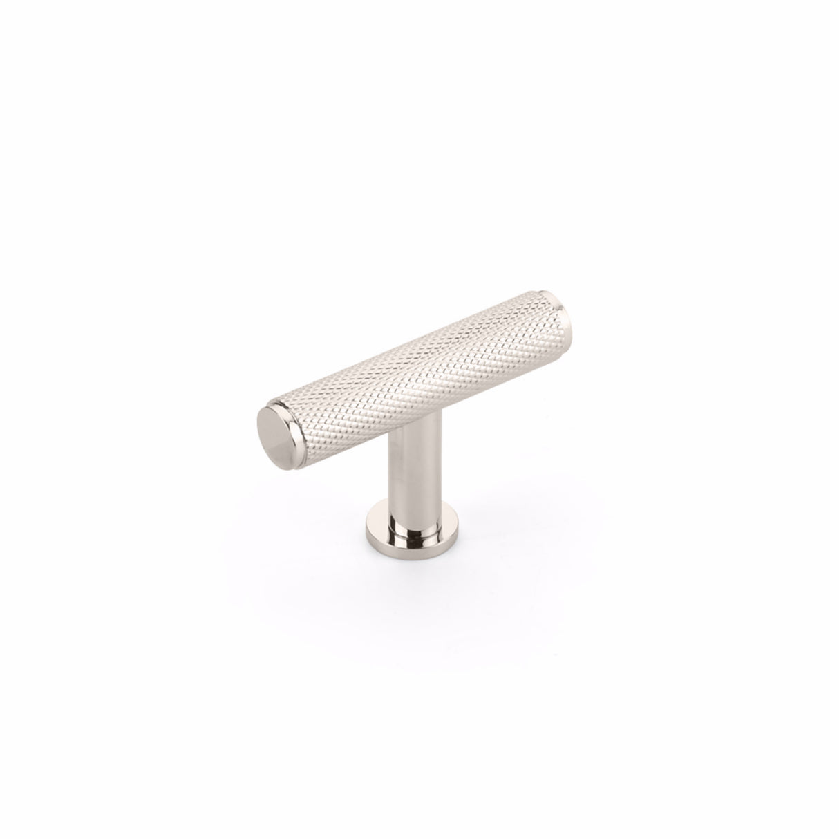 Schaub 5001-PN 2" Center to Center Pub House Knurled T Cabinet Knob Polished Nickel Finish