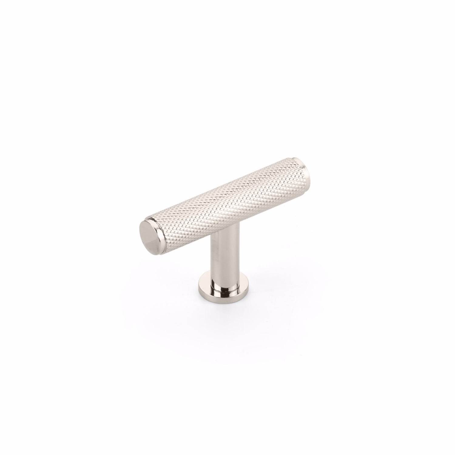 Schaub 5001-PN 2" Center to Center Pub House Knurled T Cabinet Knob Polished Nickel Finish