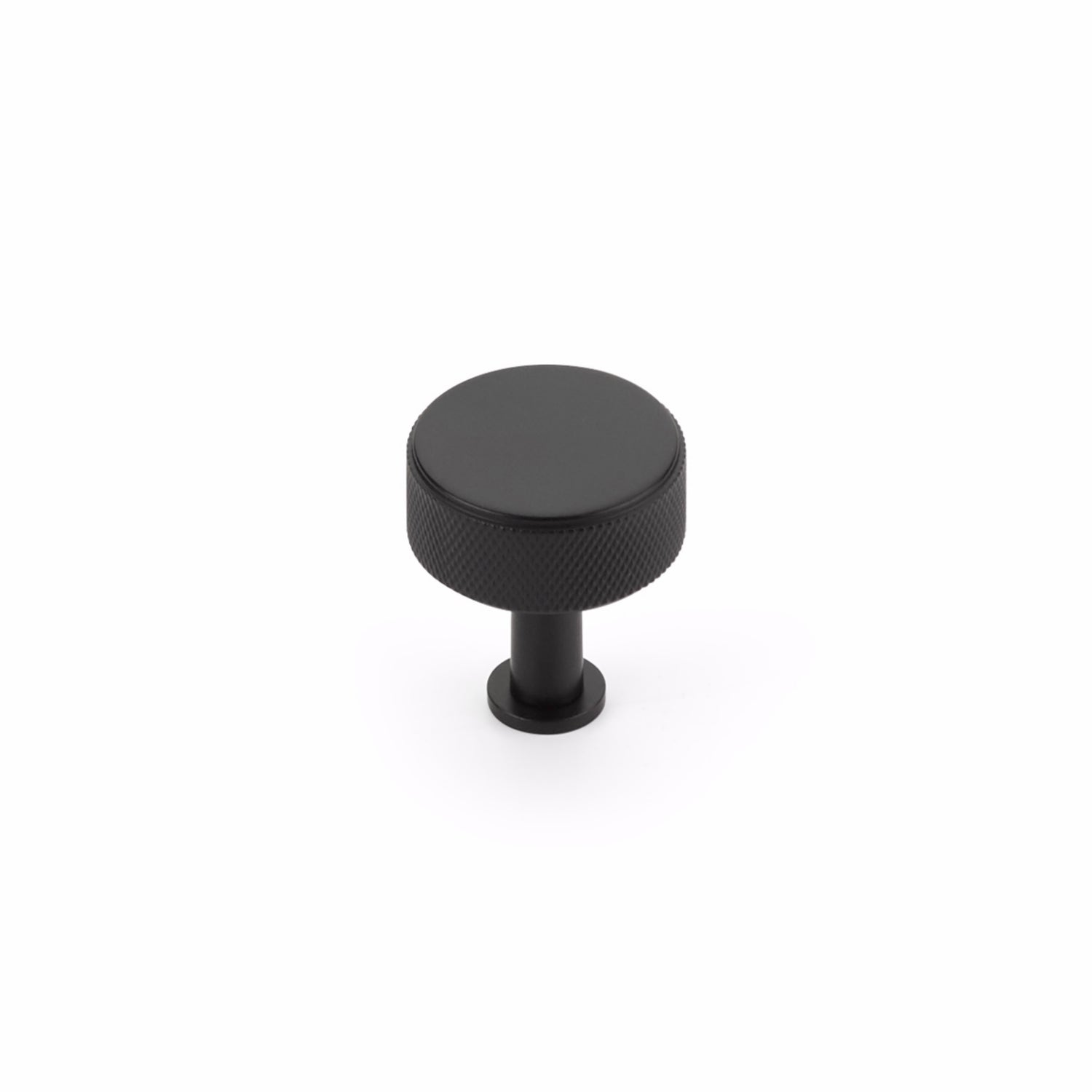 Schaub 5002-MB 1-1/4" Center to Center Pub House Knurled Cabinet Knob Matte Black Finish