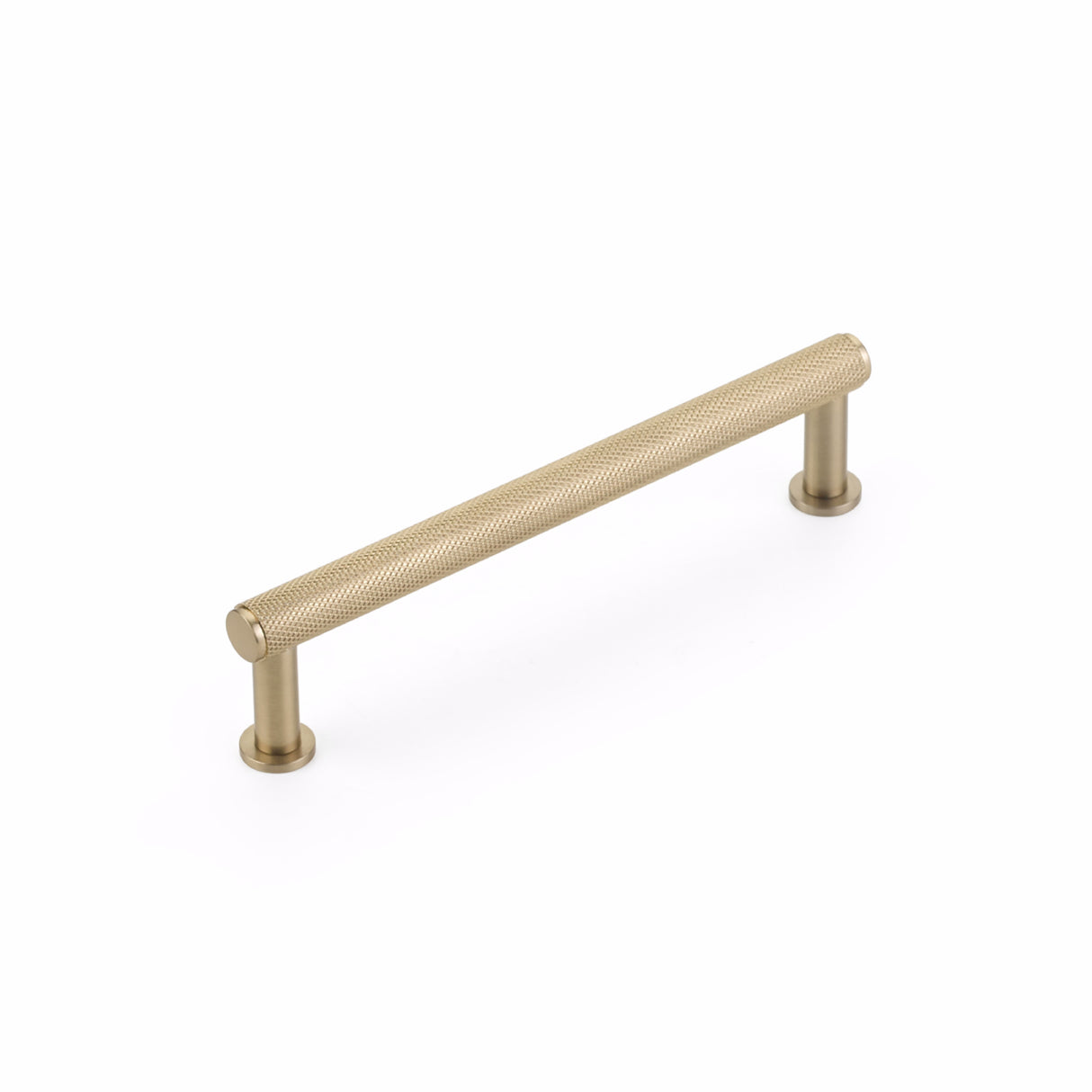 Schaub 5005-SSB 5" Center to Center Pub House Knurled Cabinet Pull Signature Satin Brass Finish