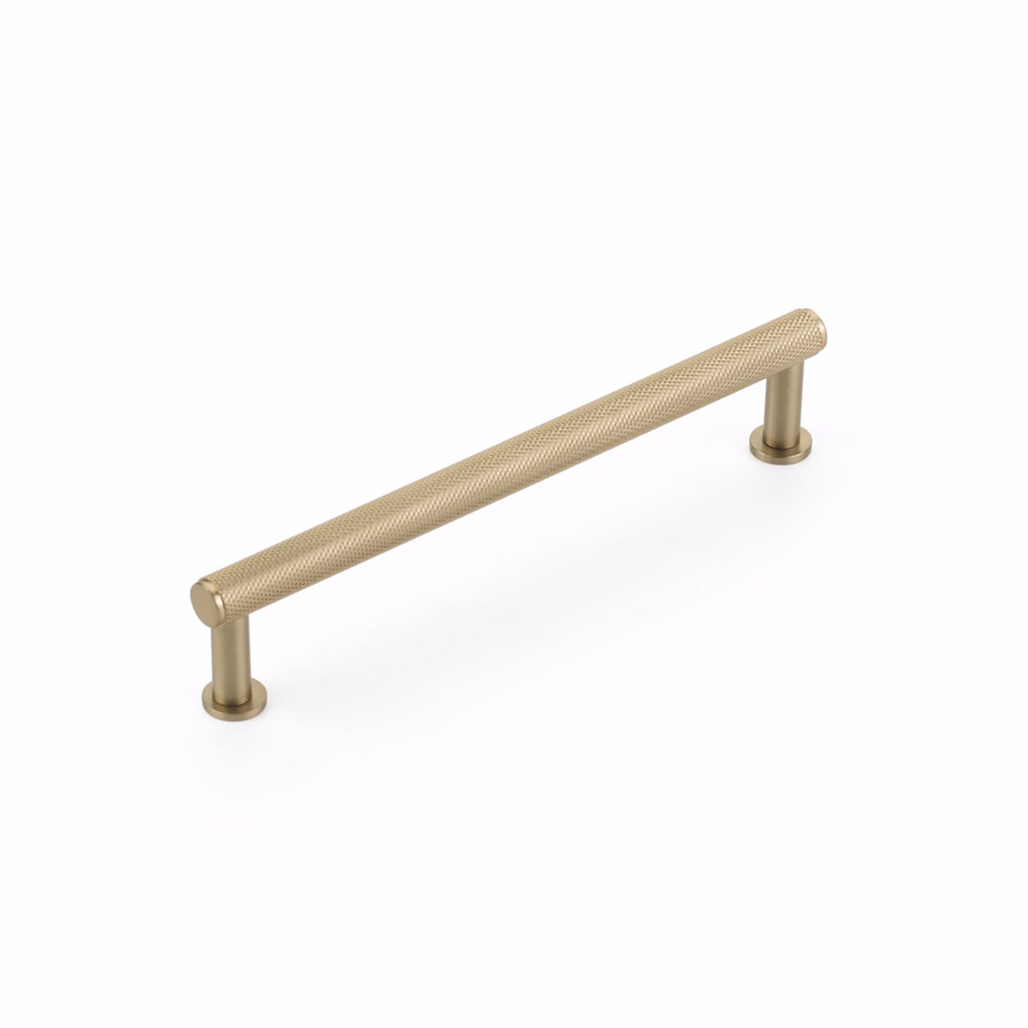 Schaub 5006-SSB 6" Center to Center Pub House Knurled Cabinet Pull Signature Satin Brass Finish
