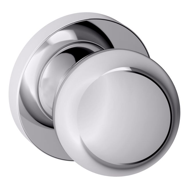 Baldwin 5041260IDM Preconfigured 5041 Knob with 5046 Rose Half Dummy Lock Bright Chrome Finish - Baldwin Quickship Item *