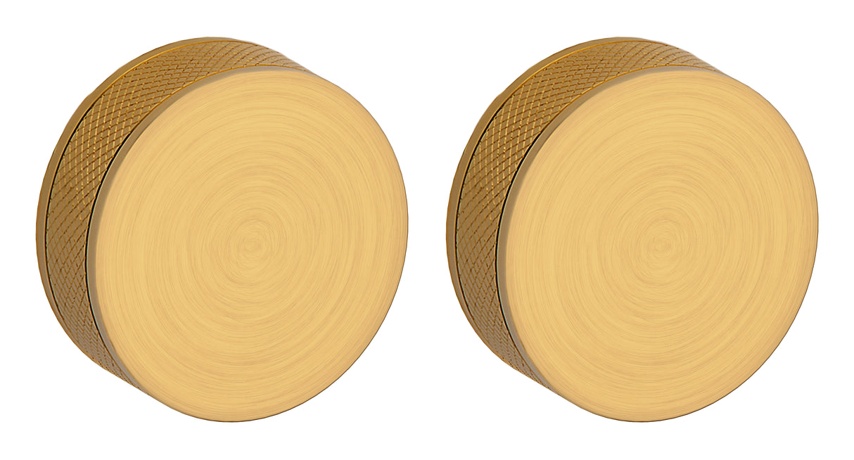 Baldwin 5054044MR Pair 5054 Knurled Knob Less Rose Lifetime Satin Brass Finish