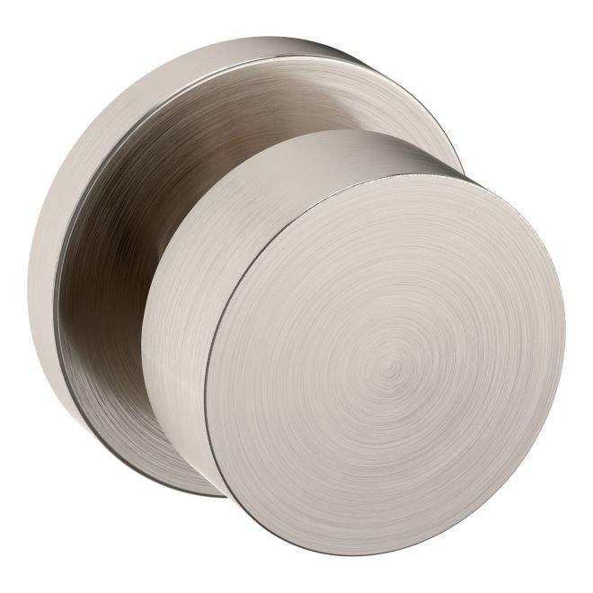 Baldwin 5055056IDM Preconfigured 5055 2-1/8" Minneapolis Knob with 5046 Rose Half Dummy Lock Lifetime Satin Nickel Finish