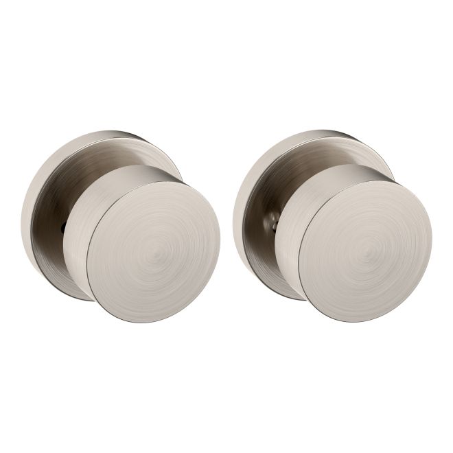 Baldwin 5055056PRIV Preconfigured 5055 2-1/8" Minneapolis Knob with 5146 Rose Privacy Lock with 2-3/8" Backset and Full Lip Strike Lifetime Satin Nickel Finish