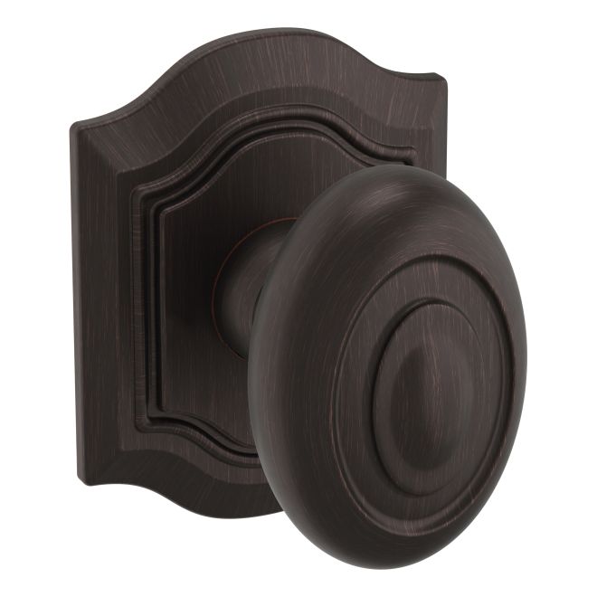 Baldwin 5077112IDM Preconfigured 5077 Bethpage Knob with R027 Bethpage Rose Half Dummy Lock Venetian Bronze Finish - Baldwin Quickship Item *