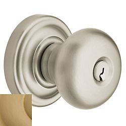 Baldwin 5205033ENTR 5205 Classic Knob Emergency Egress Keyed Entry Vintage Brass Finish