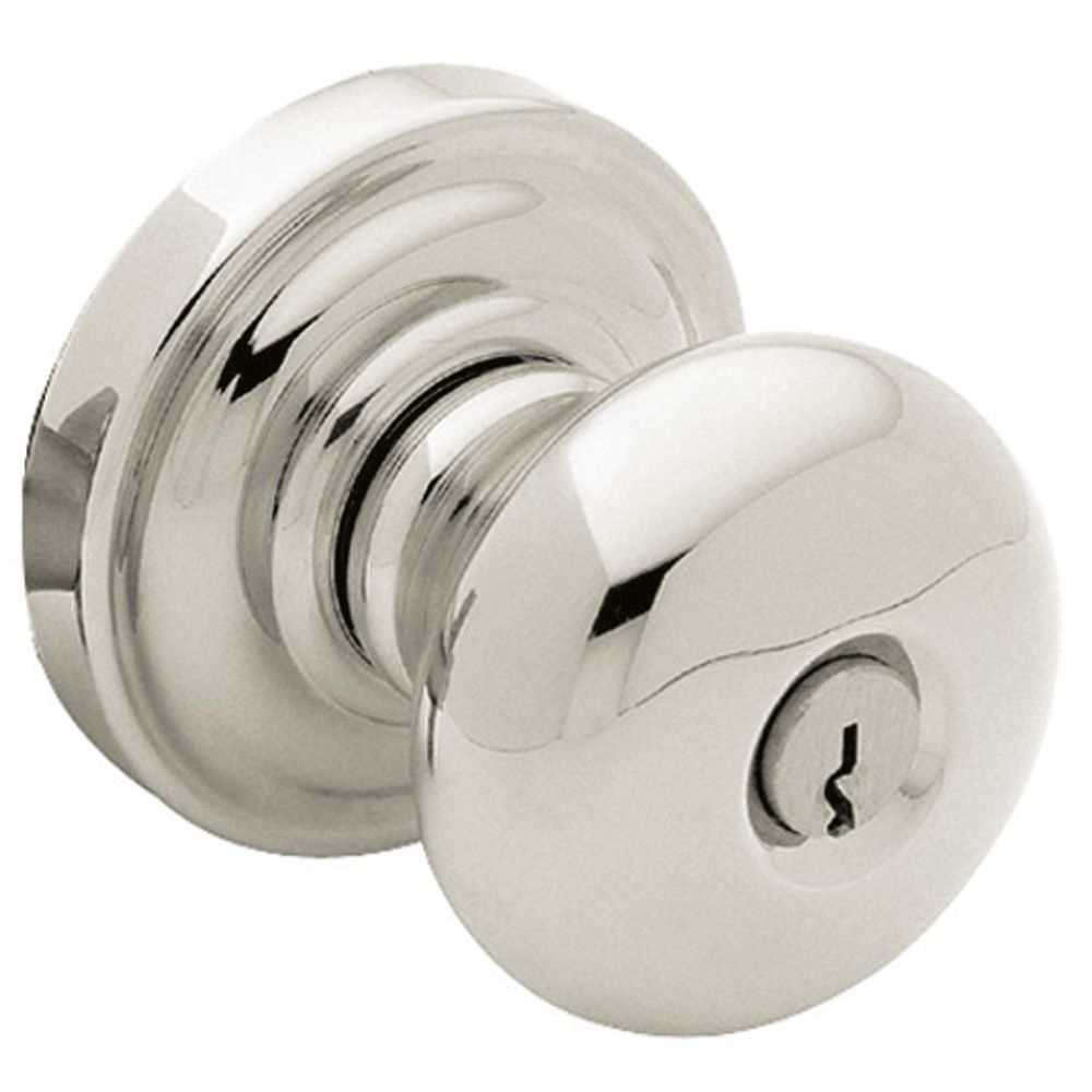Baldwin 5205055ENTR 5205 Classic Knob Emergency Egress Keyed Entry Lifetime Bright Nickel Finish