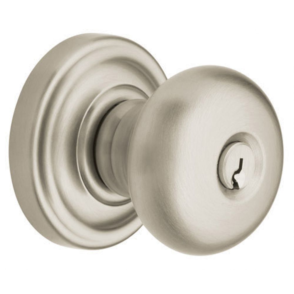 Baldwin 5205056ENTR 5205 Classic Knob Emergency Egress Keyed Entry Lifetime Satin Nickel Finish
