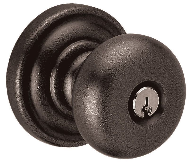 Baldwin 5205402ENTR 5205 Classic Knob Emergency Egress Keyed Entry Distressed Oil Rubbed Bronze Finish