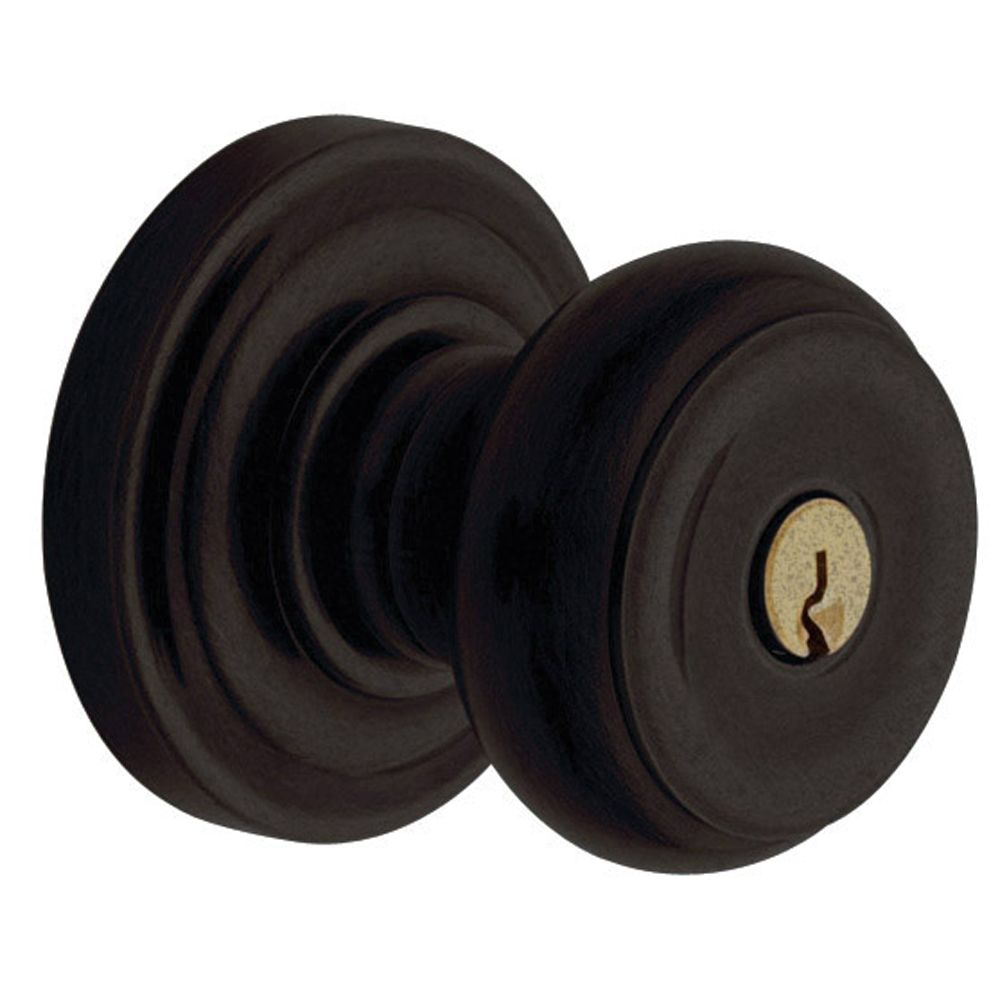 Baldwin 5210402ENTR 5210 Colonial Knob Emergency Egress Keyed Entry Distressed Oil Rubbed Bronze Finish