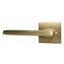 Emtek 5210HLOUS4LH Helios Lever Left Hand 2-3/8" Backset Privacy with Square Rose for 1-1/4" to 2" Door Satin Brass Finish