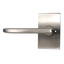 Emtek 5212HLOUS15LH.RLS Helios Lever Left Hand 2-3/8" Backset with Radius Latch Strike Privacy with Modern Rectangular Rose for 1-1/4" to 2" Door Satin Nickel Finish