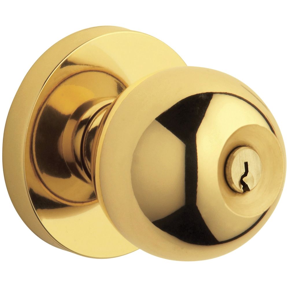 Baldwin 5215003ENTR 5215 Contemporary Knob Emergency Egress Keyed Entry Lifetime Brass Finish