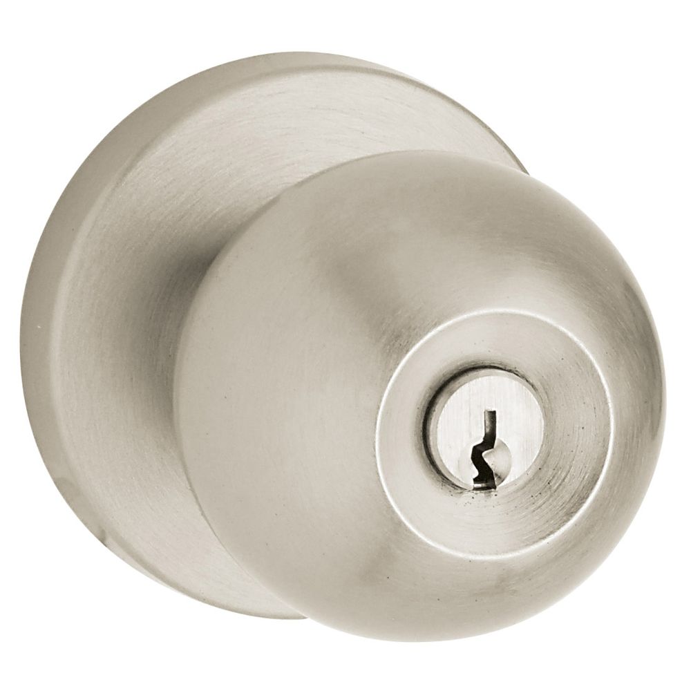 Baldwin 5215056ENTR 5215 Contemporary Knob Emergency Egress Keyed Entry Lifetime Satin Nickel Finish