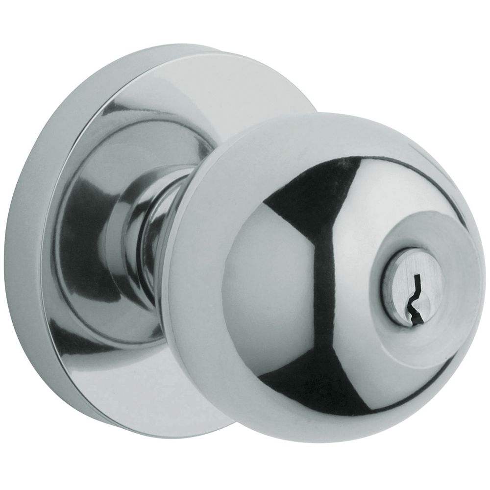 Baldwin 5215260ENTR 5215 Contemporary Knob Emergency Egress Keyed Entry Bright Chrome Finish