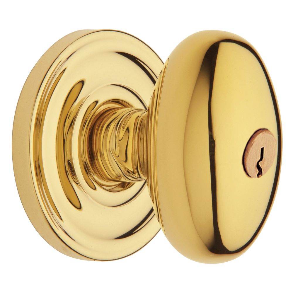 Baldwin 5228031ENTR 5228 Egg Knob Standard Keyed Entry Unlacquered Brass Finish