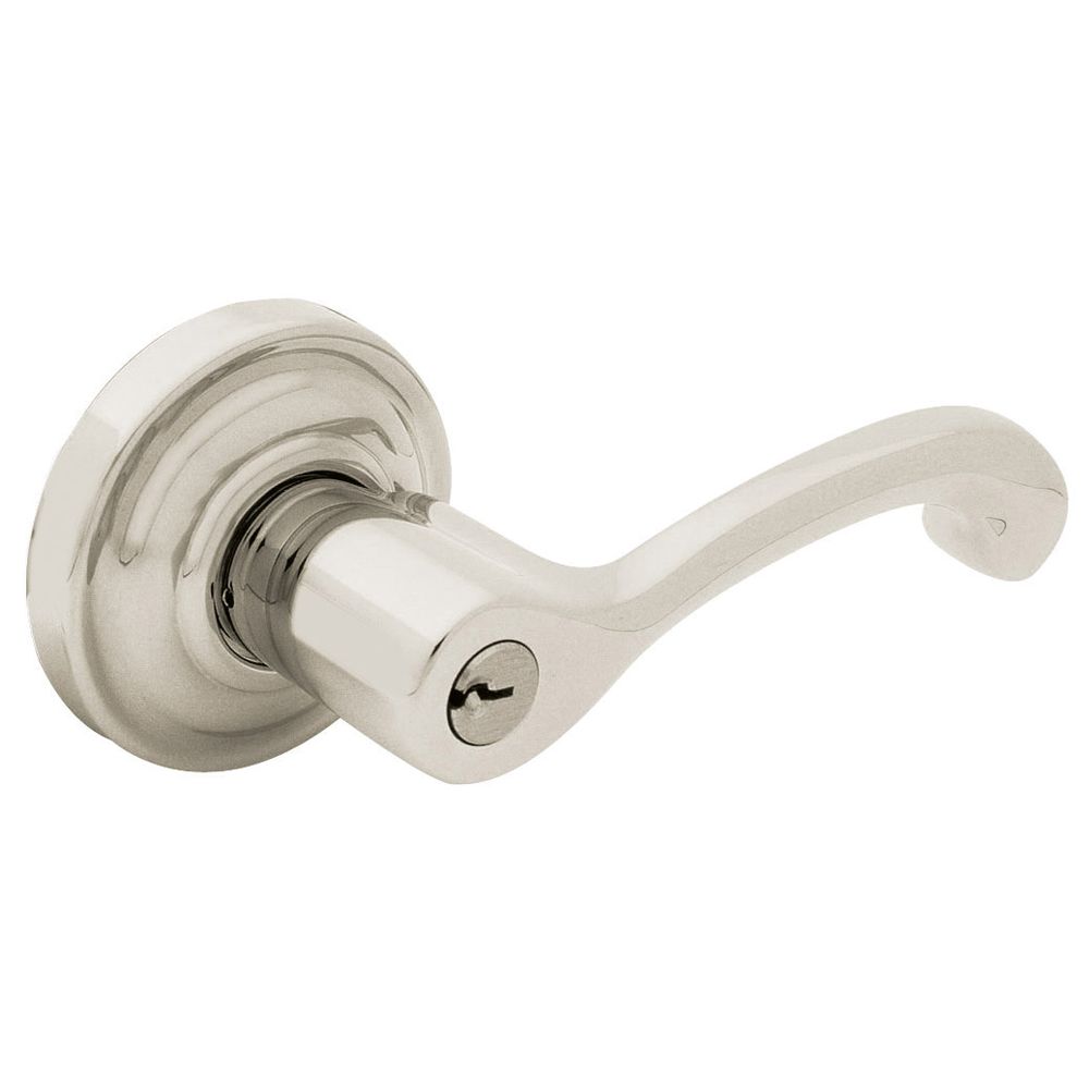 Baldwin 5245056RENT Right Hand 5245 Classic Lever Emergency Egress Keyed Entry Lifetime Satin Nickel Finish