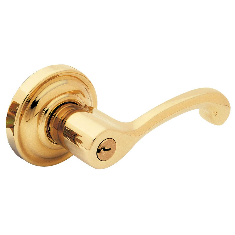 Baldwin 5248003LENT Left Hand 5248 Classic Lever Standard Keyed Entry Lifetime Brass Finish
