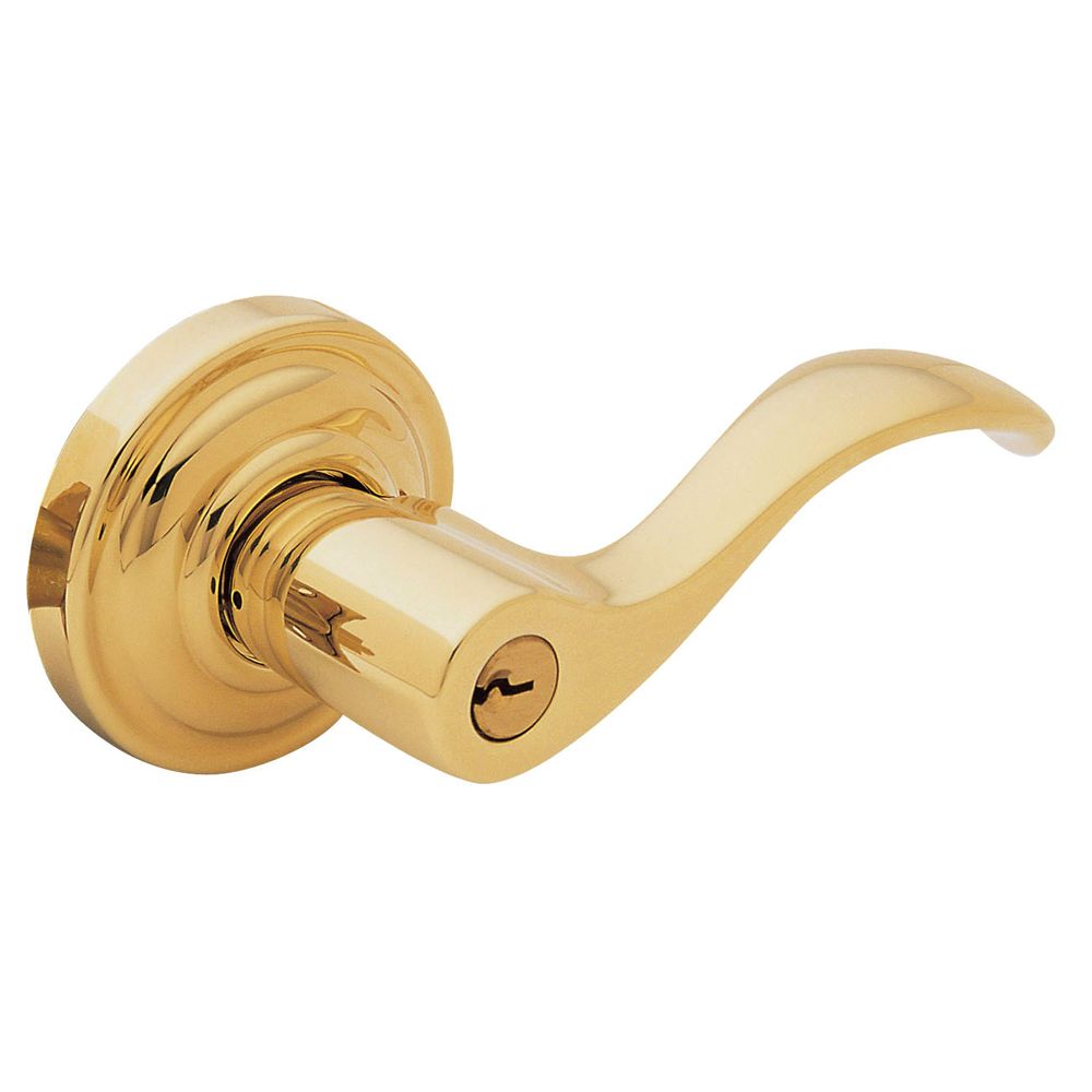 Baldwin 5255003RENT Right Hand 5255 Wave Lever Emergency Egress Keyed Entry Lifetime Brass Finish