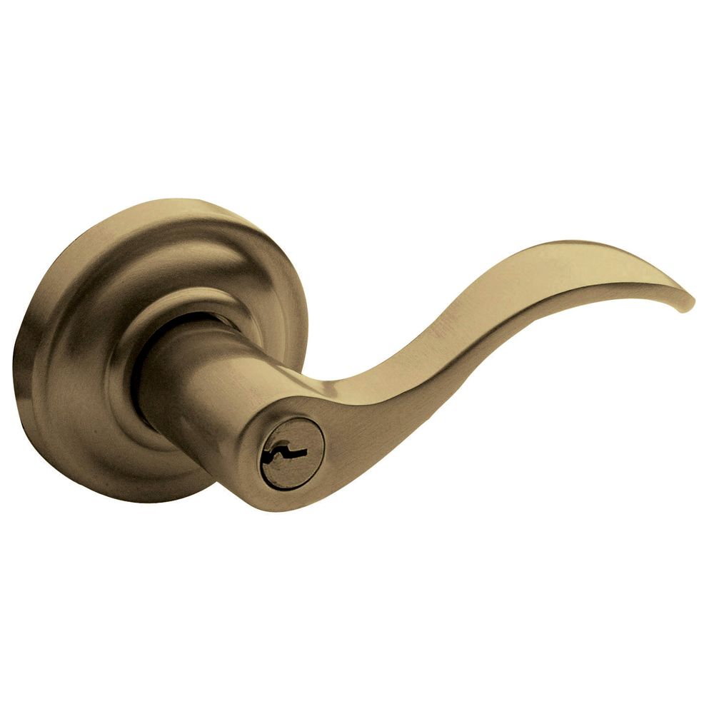 Baldwin 5255050RENT Right Hand 5255 Wave Lever Emergency Egress Keyed Entry Antique Brass Finish