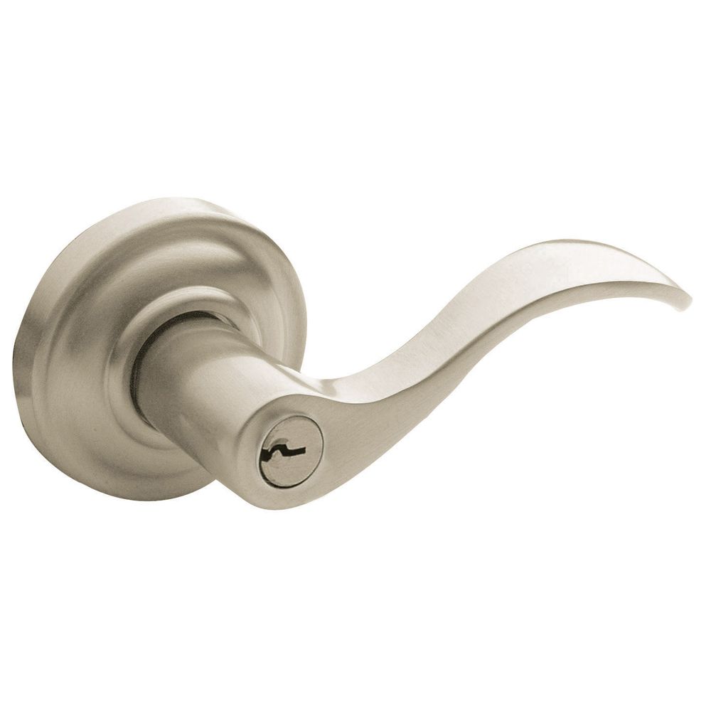 Baldwin 5255056RENT Right Hand 5255 Wave Lever Emergency Egress Keyed Entry Lifetime Satin Nickel Finish