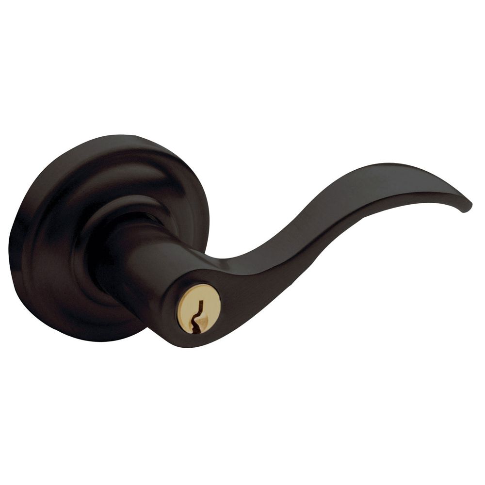 Baldwin 5256102LENT Left Hand 5255 Thick Door Wave Lever Emergency Egress Keyed Entry Oil Rubbed Bronze Finish