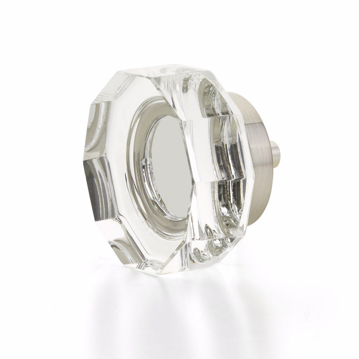 Schaub 53-15 City Lights Multi Sided Glass Knob Satin Nickel Finish