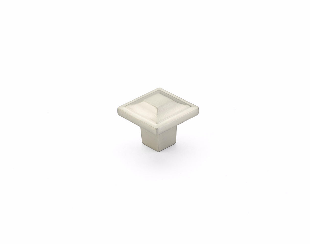 Schaub 530-15 1-1/4" Menlo Park Square Cabinet Knob Satin Nickel Finish