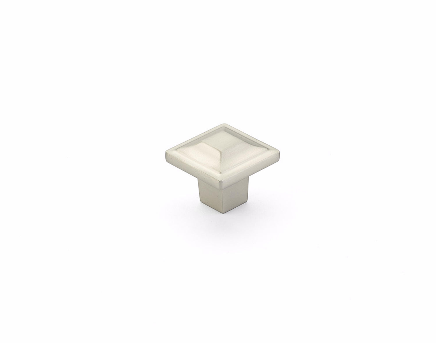 Schaub 530-15 1-1/4" Menlo Park Square Cabinet Knob Satin Nickel Finish