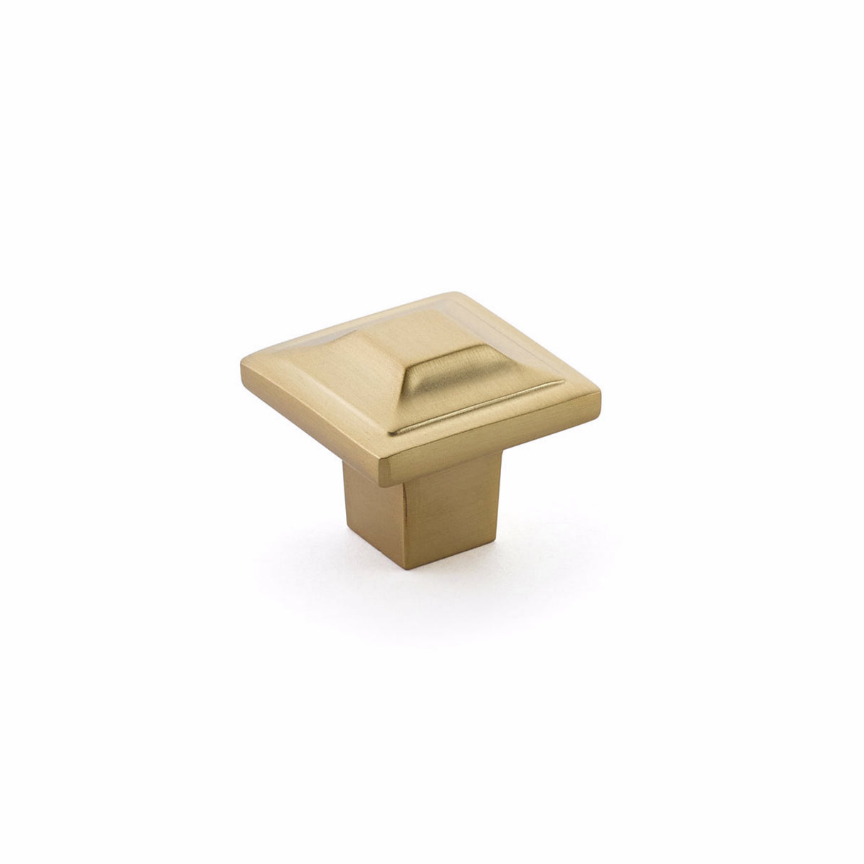 Schaub 530-SSB 1-1/4" Menlo Park Square Cabinet Knob Signature Satin Brass Finish