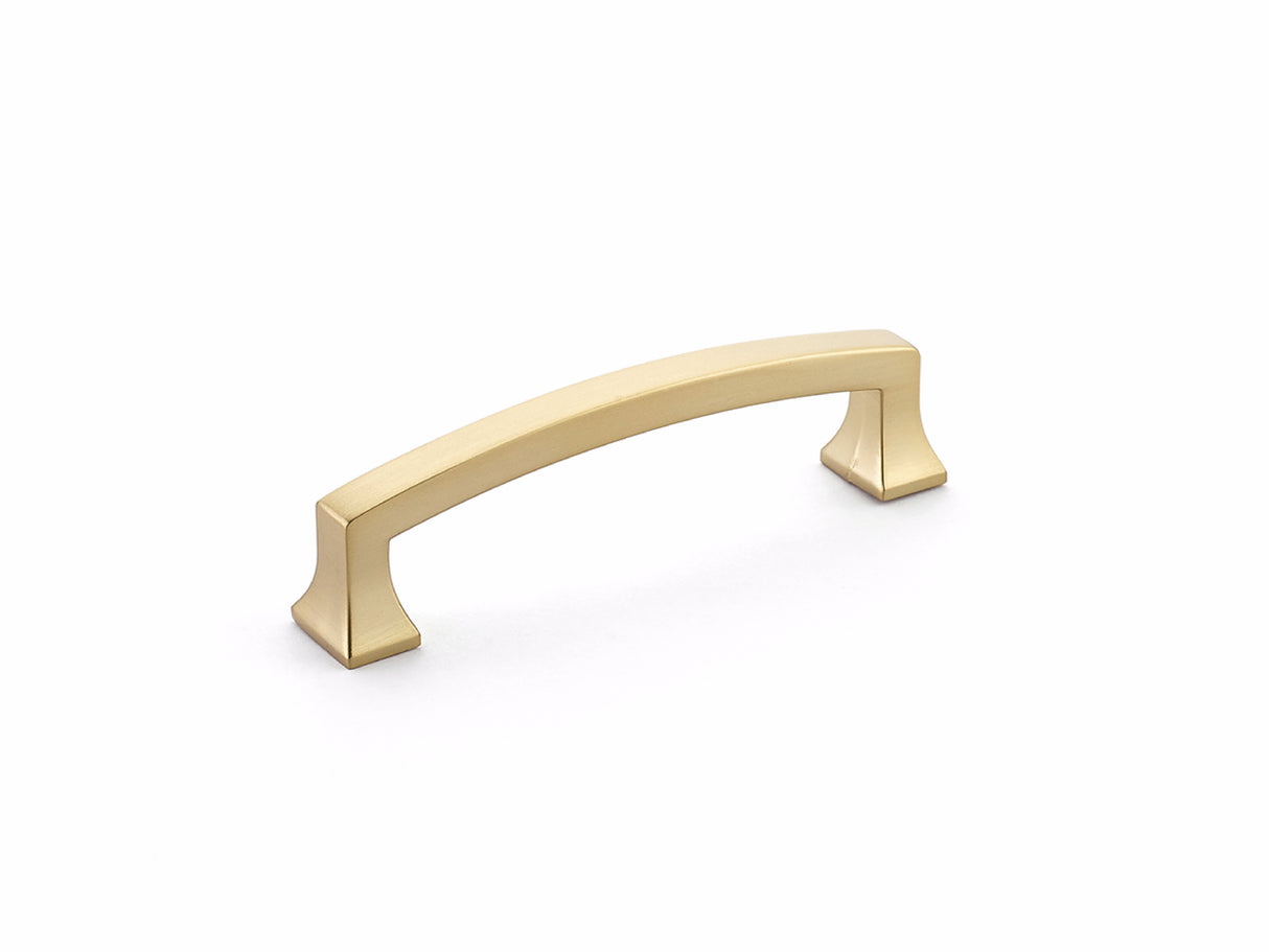 Schaub 542-SSB 4" Center to Center Menlo Park Arched Cabinet Pull Signature Satin Brass Finish