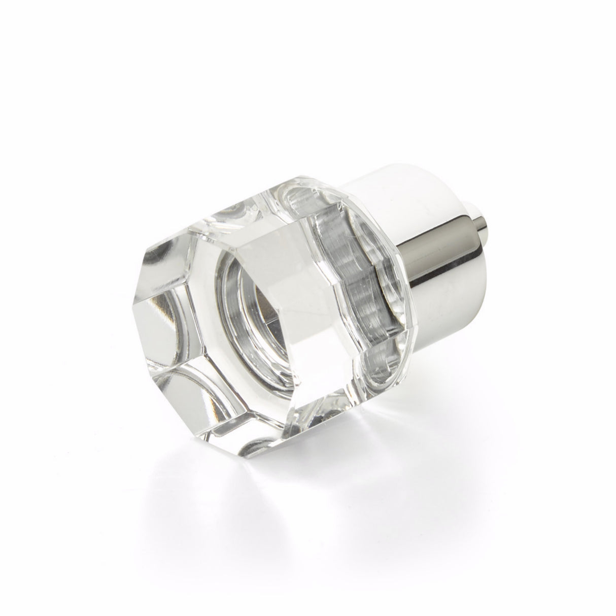 Schaub 55-26 City Lights Round Multi Sided Glass Knob Polished Chrome Finish