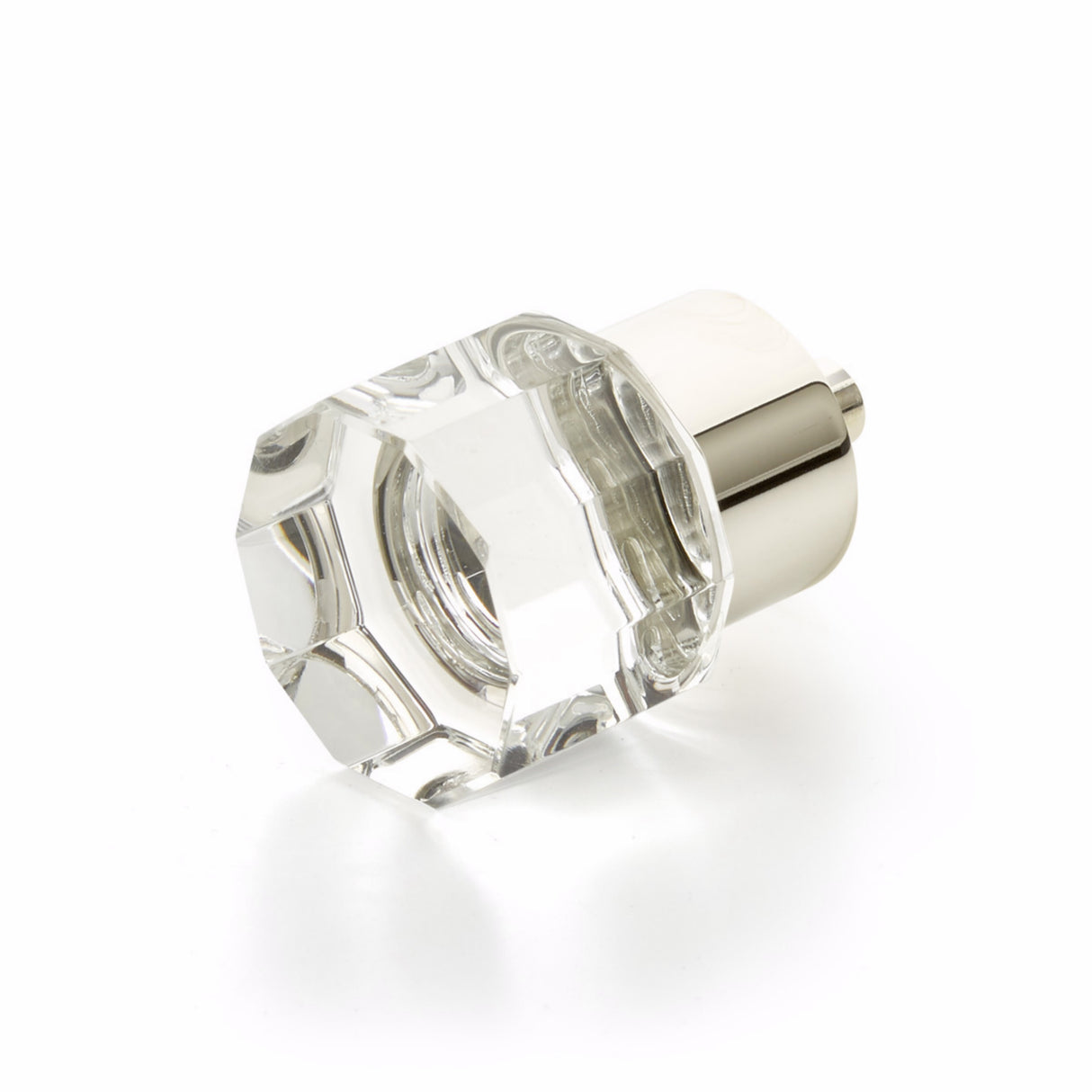 Schaub 55-PN City Lights Round Multi Sided Glass Knob Polished Nickel Finish