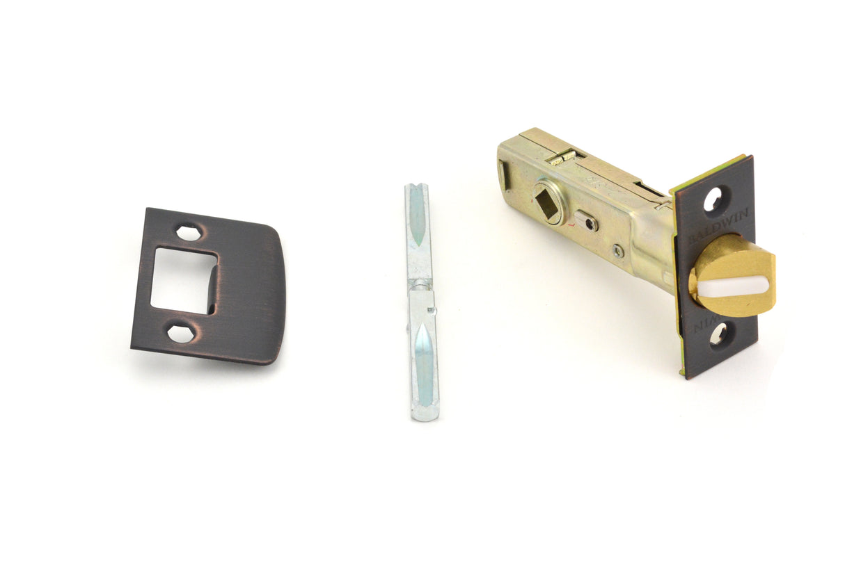 Baldwin 5510112PFLS 2-3/8" Estate Knob Privacy Latch with Full Lip Strike Venetian Bronze Finish