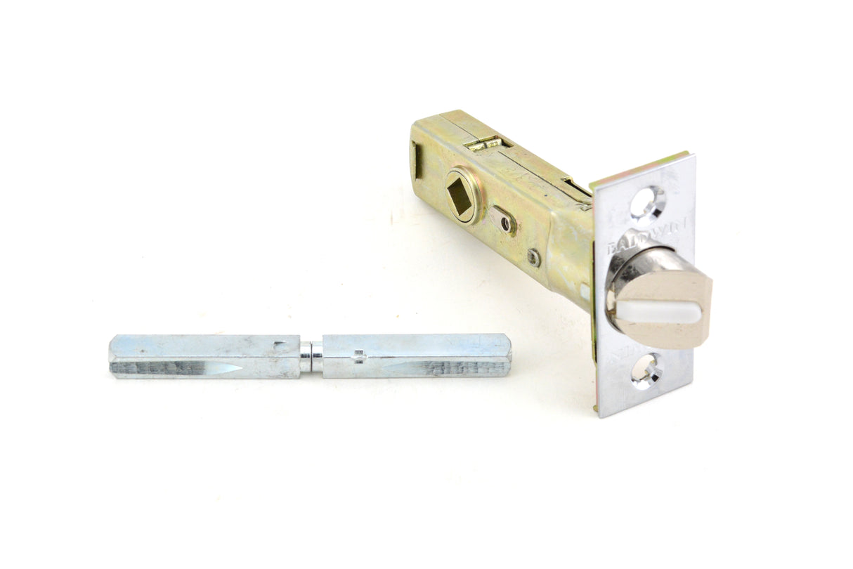 Baldwin 5510260PFLS 2-3/8" Estate Knob Privacy Latch with Full Lip Strike Bright Chrome Finish