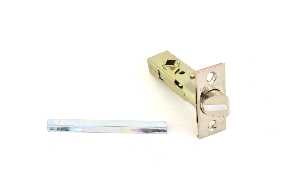 Baldwin 5513055FLS 2-3/8" Estate Lever Passage Latch with Full Lip Strike Lifetime Bright Nickel Finish