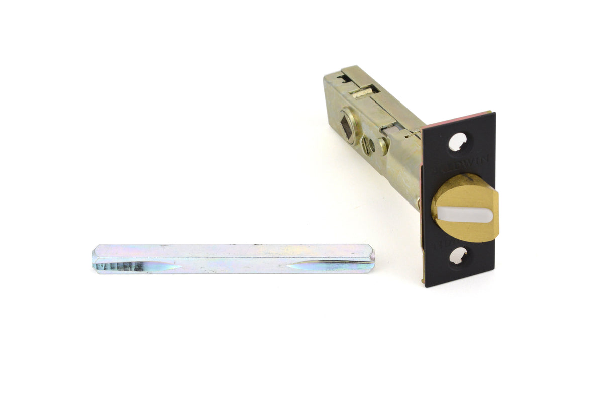 Baldwin 5520190 2-3/4" Estate Knob Passage Latch Flat Satin Black Finish