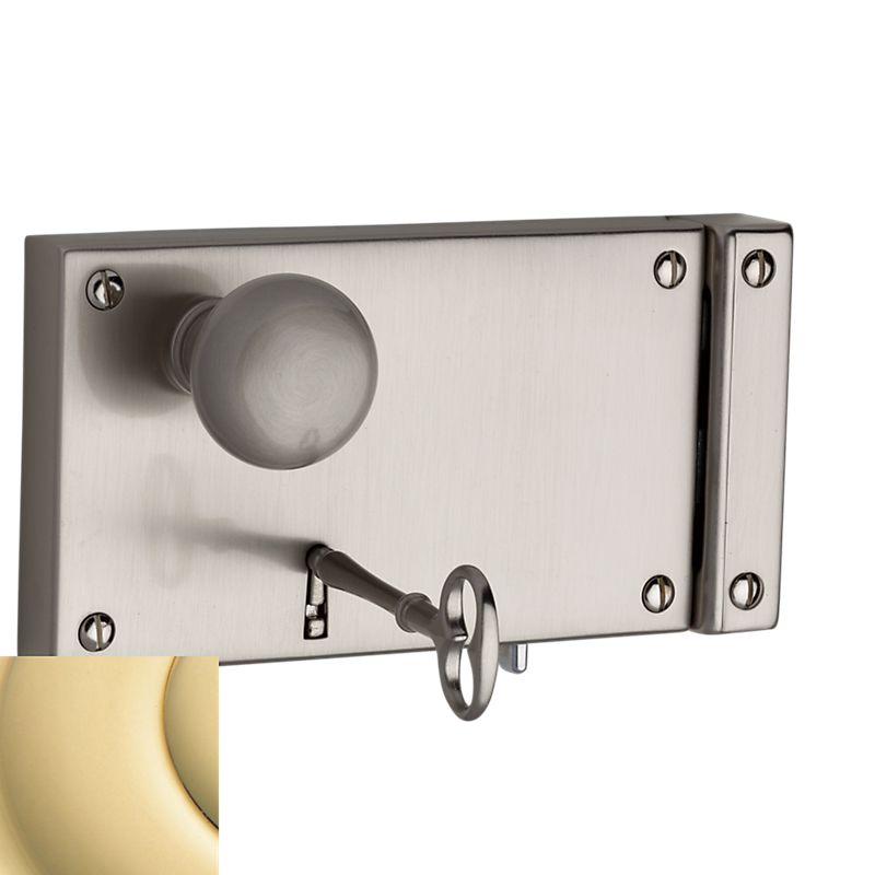 Baldwin 5634031R Right Hand 7" Horizontal Entry Rim Lock Unlacquered Brass Finish