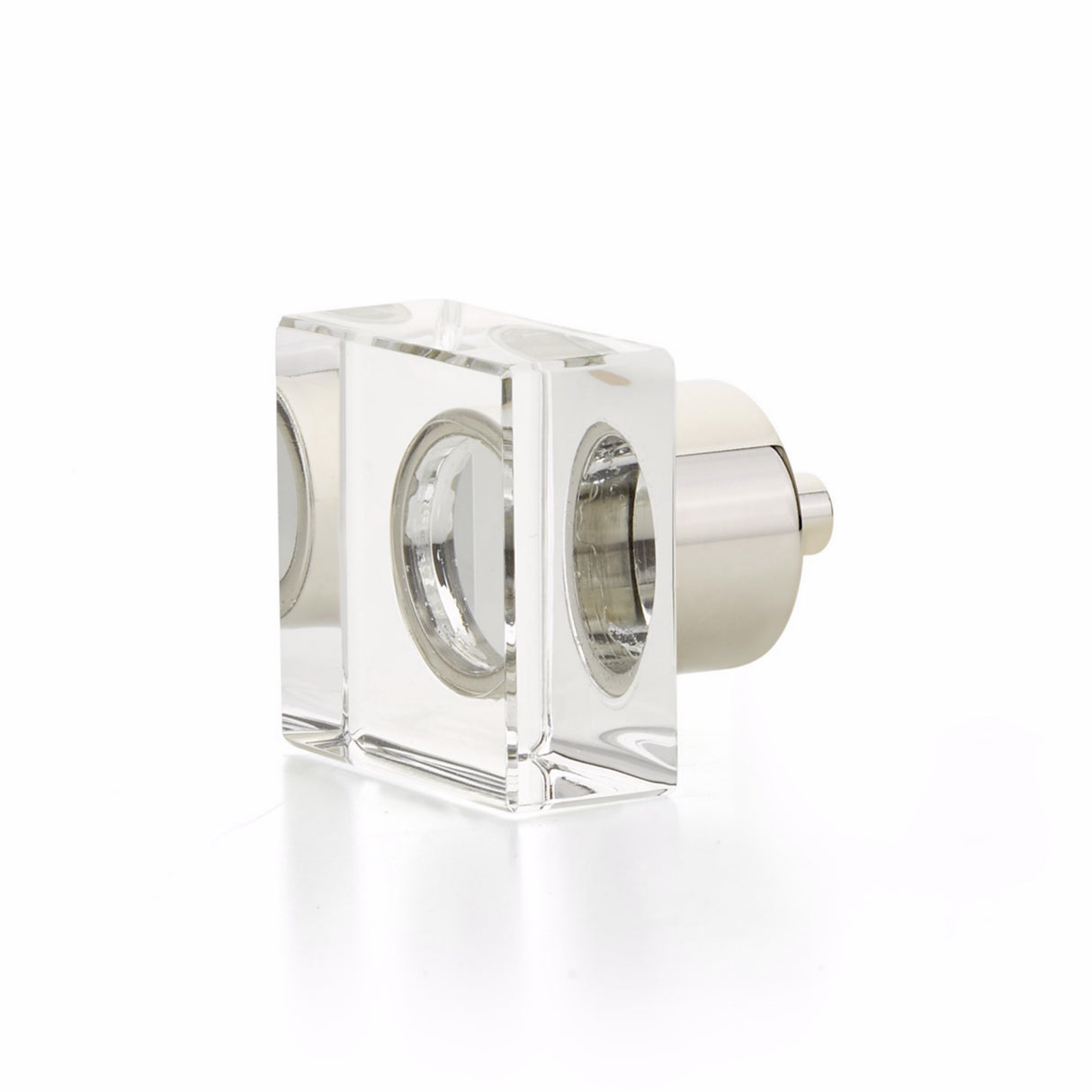 Schaub 57-PN City Lights Square Glass Knob Polished Nickel Finish