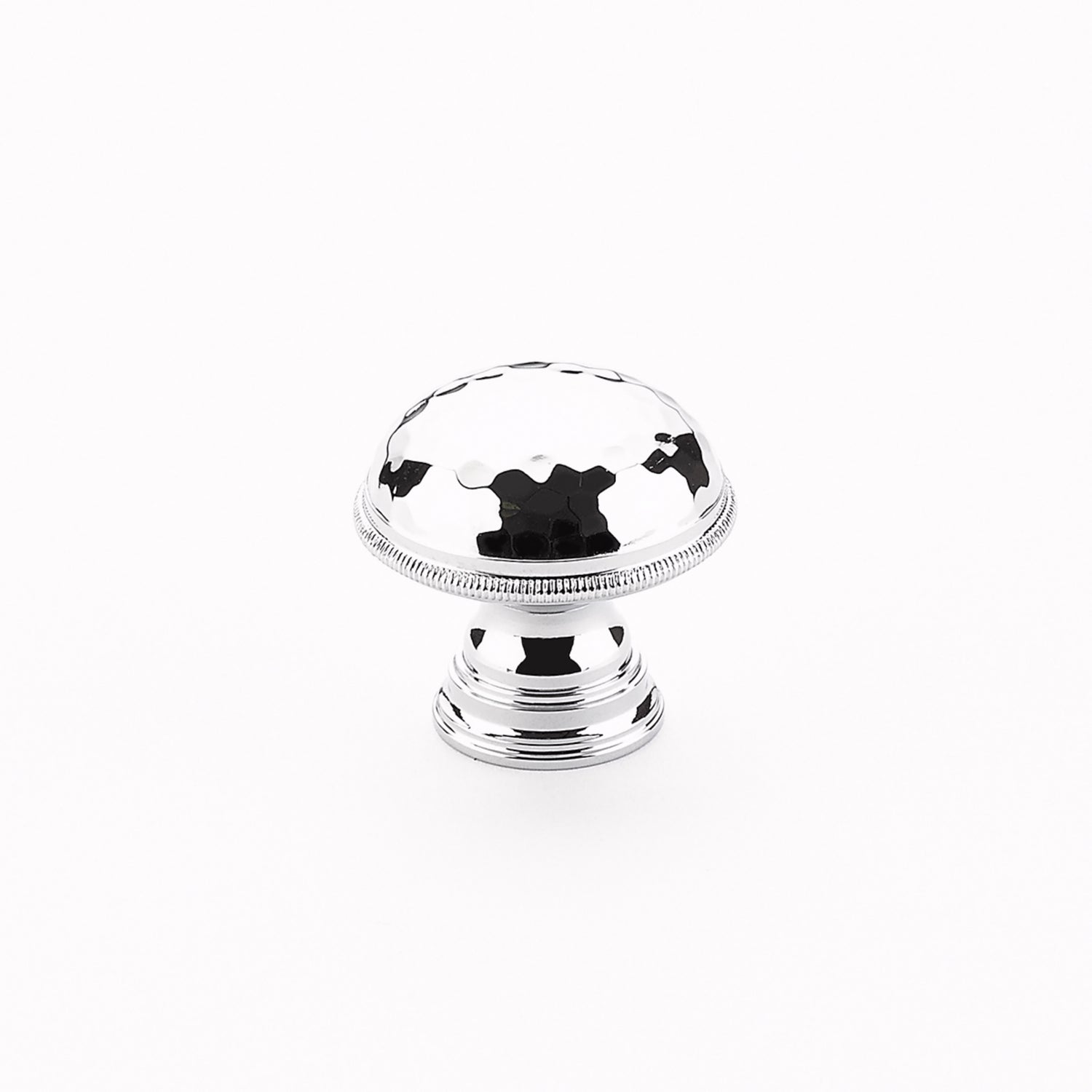 Schaub 571-26 1-1/4" Atherton Hammered Knurled Edge Cabinet Knob Polished Chrome Finish