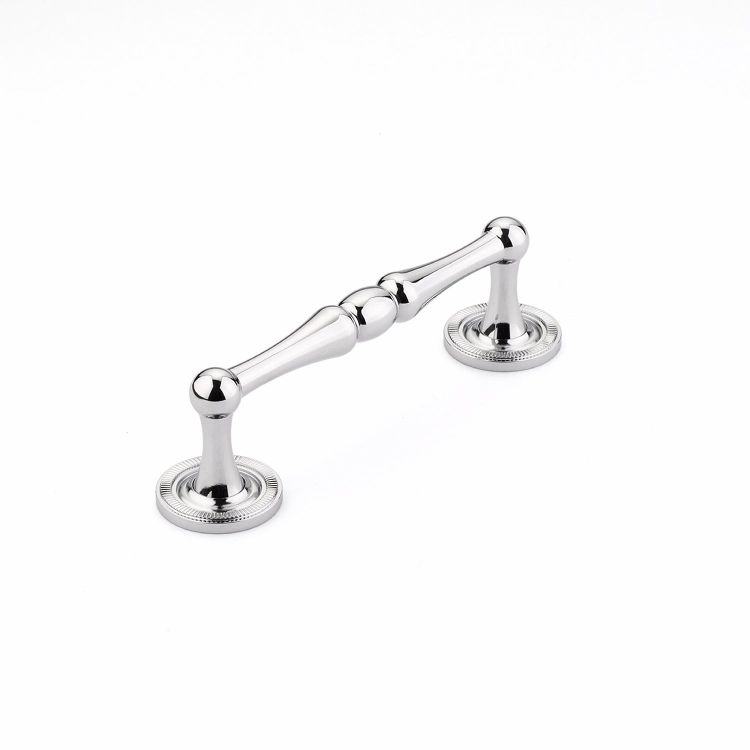 Schaub 576-26 4" Center to Center Atherton Knurled Cabinet Pull Polished Chrome Finish