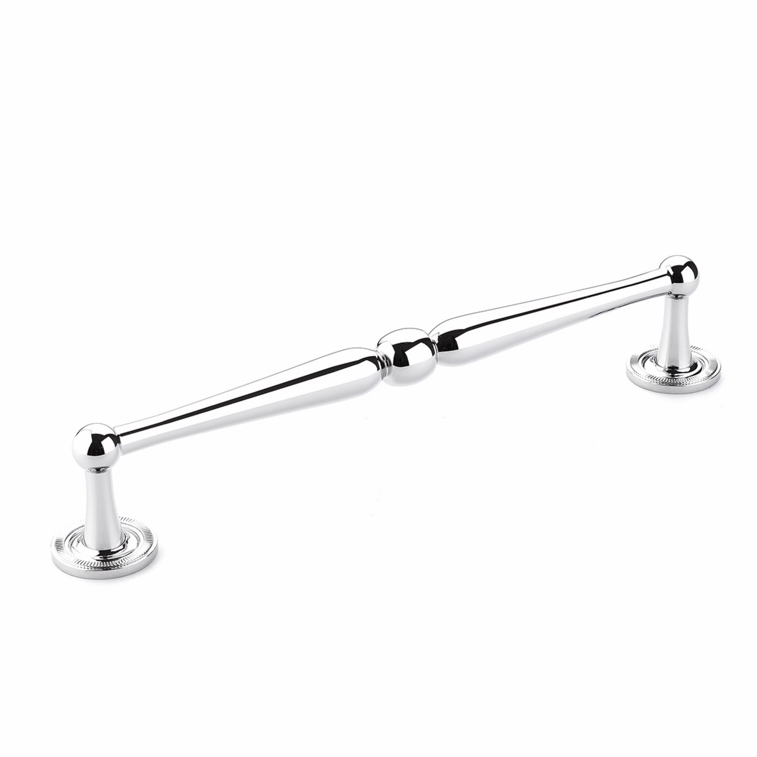 Schaub 577-26 8" Center to Center Atherton Knurled Cabinet Pull Polished Chrome Finish