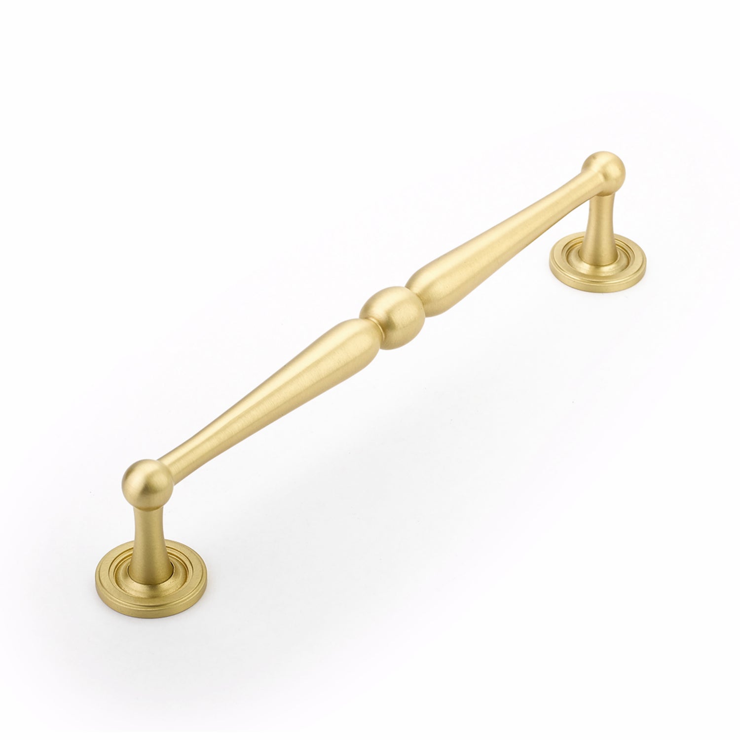 Schaub 580-SB 8" Center to Center Atherton Cabinet Pull Satin Brass Finish