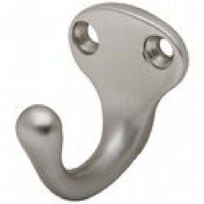 Ives Commercial 581A15 Aluminum Single Wardrobe Hook Satin Nickel Finish